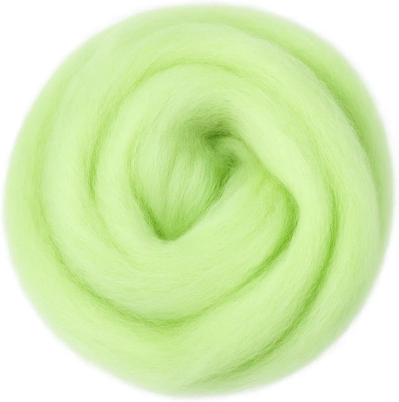 Catopia Wool Roving Yarn, 100G/3.53OZ Soft Felting Wool Pure Chunky Roving Yarn Bulk for Needle Felting Knitting Blanket Spinning Weaving DIY Craft,Emerald grenn - Image 1